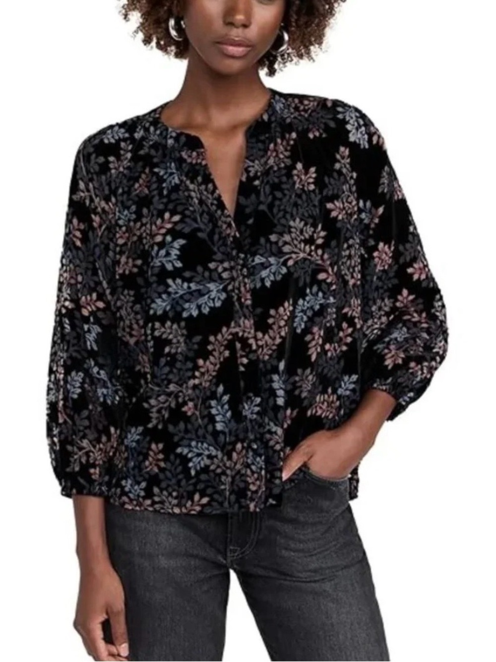 Shoshanna Velvet Burnout Fred Blouse size XS